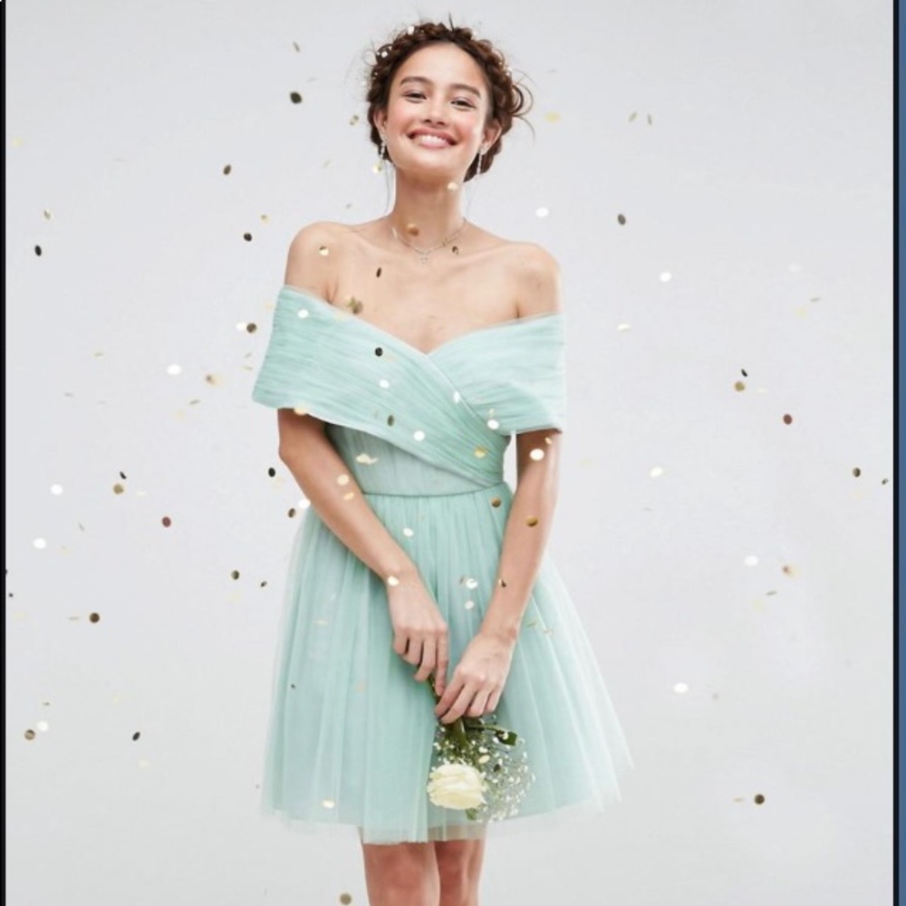 ASOS Elegant Green wedding tulle mini dress - Brand new and charming!